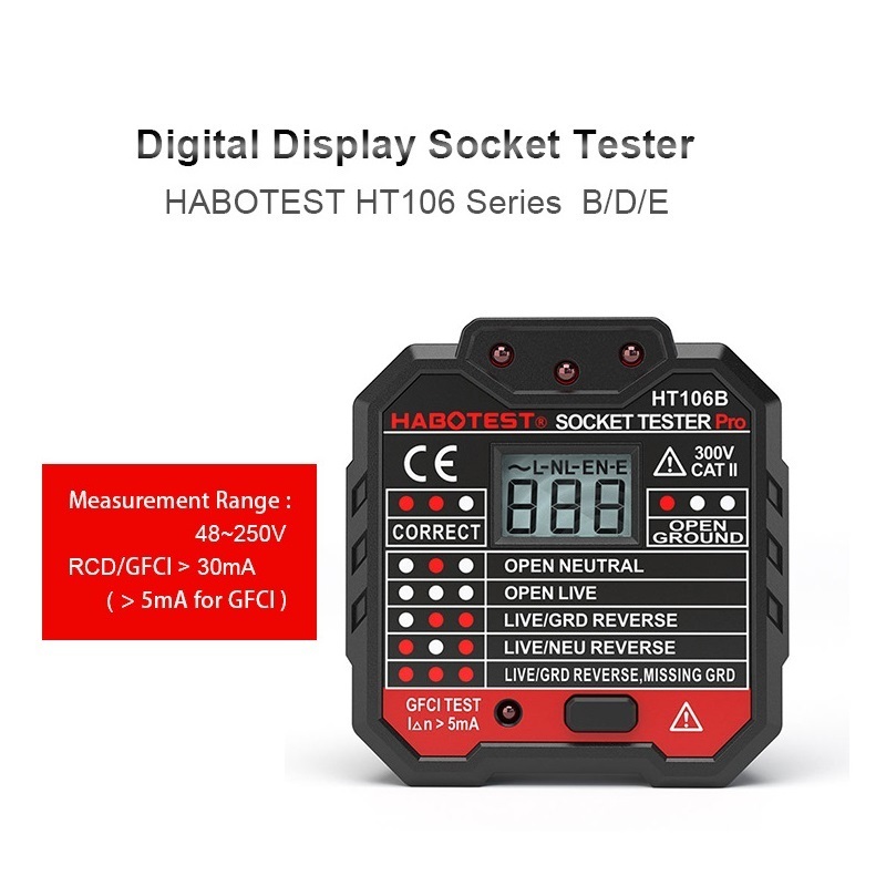 Digital socket safety tester Leakage switch detection Line detector Zero fire line identification