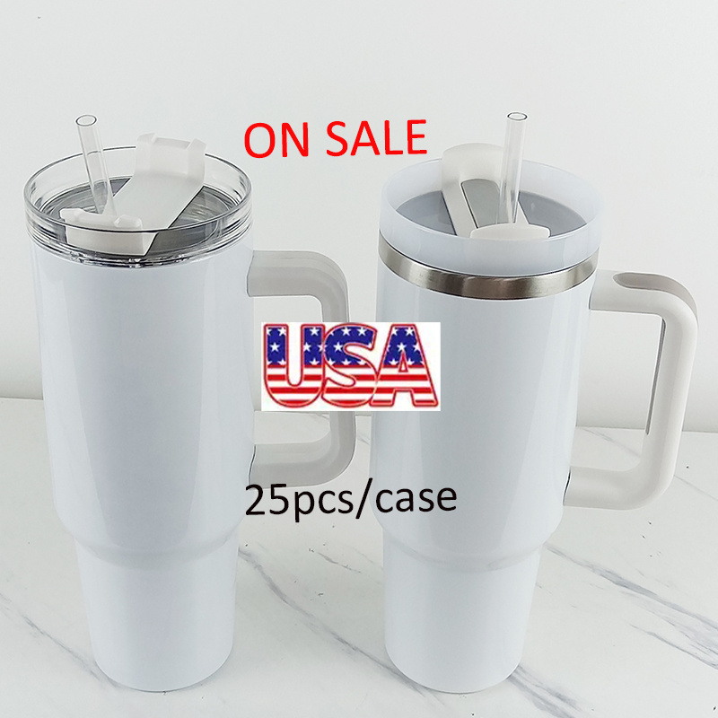 USA Warehouse 40oz Stainless Steel Vacuum Insulated gold rainbow cup quencher Tumbler H2 40oz sublimation tumbler with handle