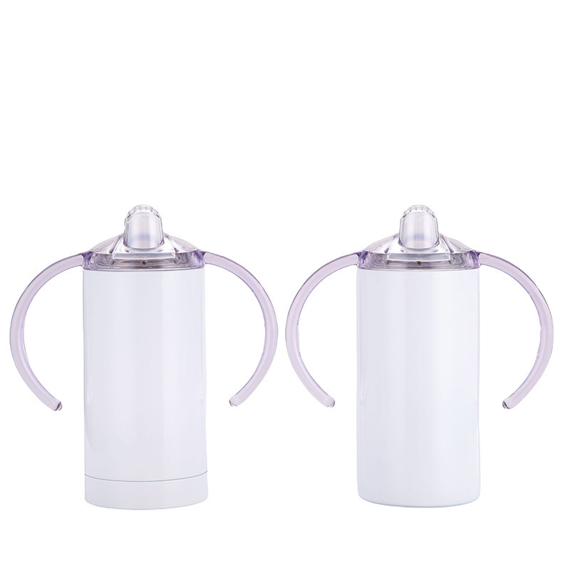 For Toddler and Baby white sublimation blank 12oz 360ml Fatty Straight Stainless Steel Sippy Cup Insulated Sippy Cup