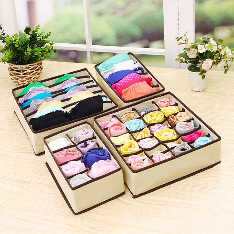 Dividers Drawer Fabric Foldable Cabinet Closet Organizers and Storage Boxes for Socks Underwear Ties