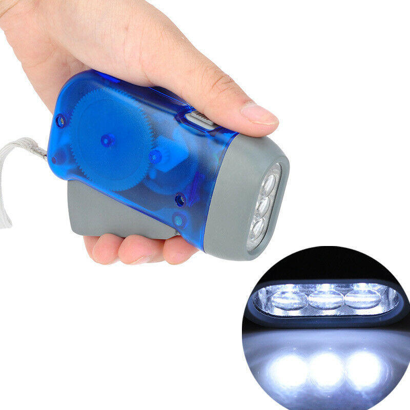 New Arrival 3 LED Hand Pressing Dynamo Flashlight Crank Power Wind Up Torch Light Camp Lamp