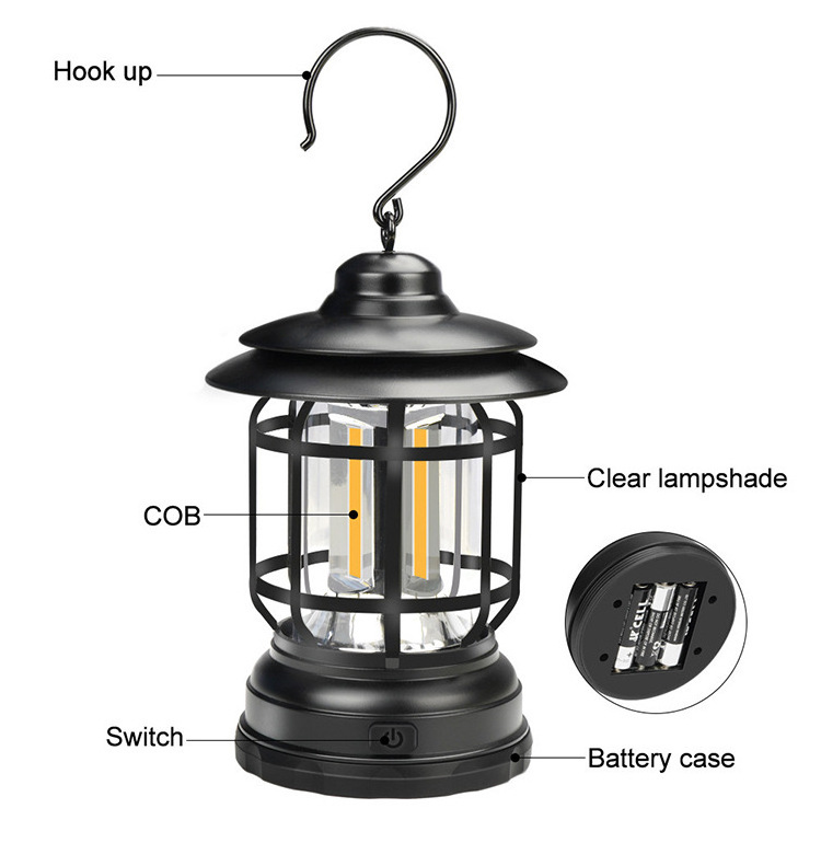 NEW LED Lantern Light Outdoor Camping Lantern Tent lamp USB Rechargeable Battery Power Emergency Hiking Fishing Ride Night Light