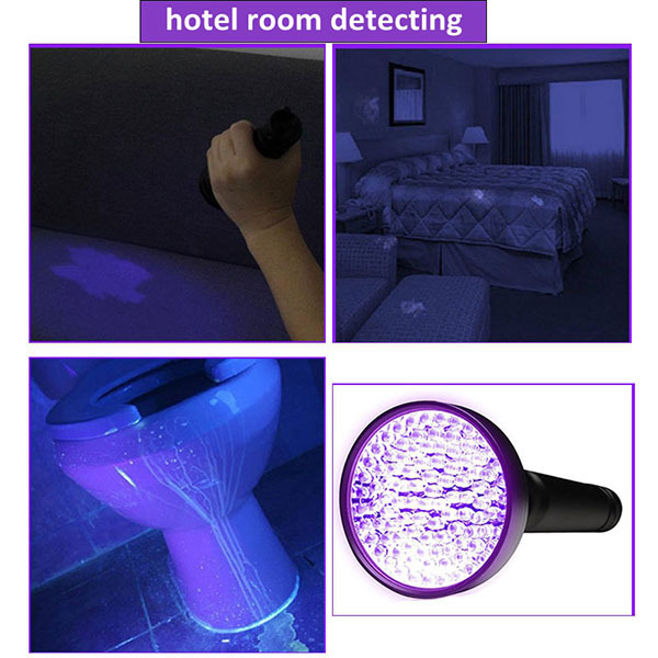 Hot Sale 395nm  365nm UV Blacklight Led Torchlight Pet Urine Scorpion Detectors 100 128 UV LEDs Flashlight