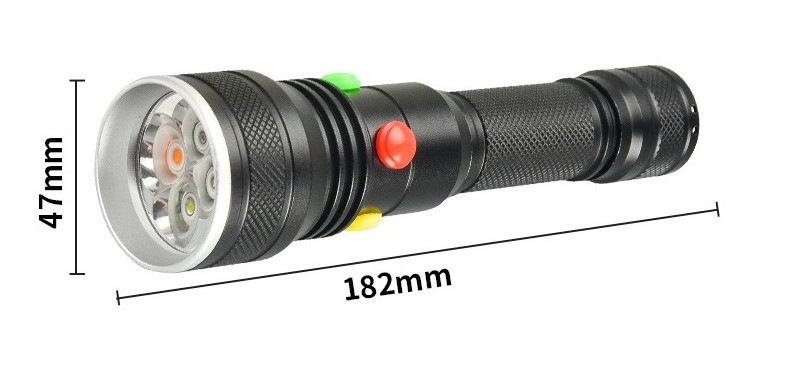 New Railway Station SOS Safety Signal Three Four Colors Flashlight Warning Survival Emergency Magnetic Torch Light