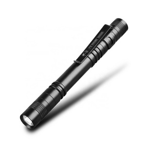 Mini Led Flashlight AAA Battery Waterproof  fixed focus metal pen holder LED pencil flashlight  medical Aluminium Alloy torch