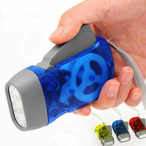 New Arrival 3 LED Hand Pressing Dynamo Flashlight Crank Power Wind Up Torch Light Camp Lamp