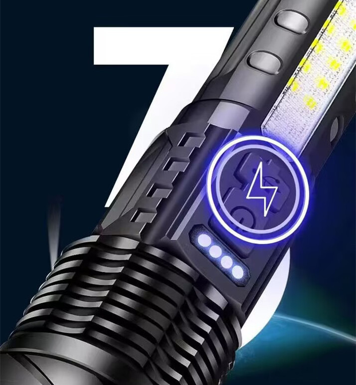 Super Bright LED Flashlight 10000 lumen ZOOM Strong Torch Light linterna USB Rechargeable Long Range COB Lazer LED Flashlight