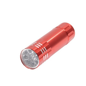 Hot Sale 9 LEDs Mini UV Flashlight 3*AAA Dry Battery Aluminum Alloy 395NM Pet Dog Cat Urine Money UV Detector Promotion Gift