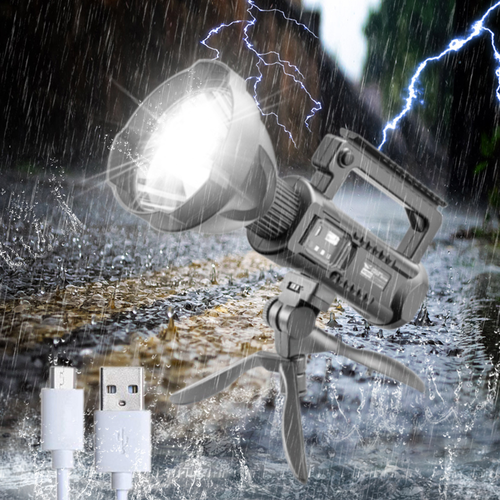 New Arrival Portable Powerful High Lumen Flashlight Work Light Spotlight XHP50 LED Searchlight Torchlight