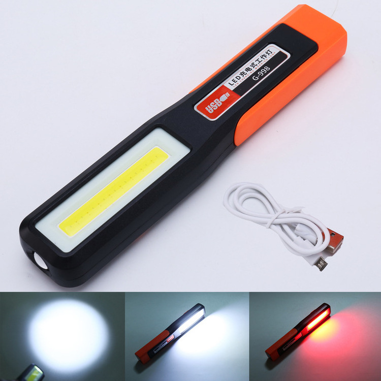 Powerful COB LED Work Light Car Garage Mechanic Lamp USB Rechargeable Flashlight Magnetic Torch Emergency Light Warning Light