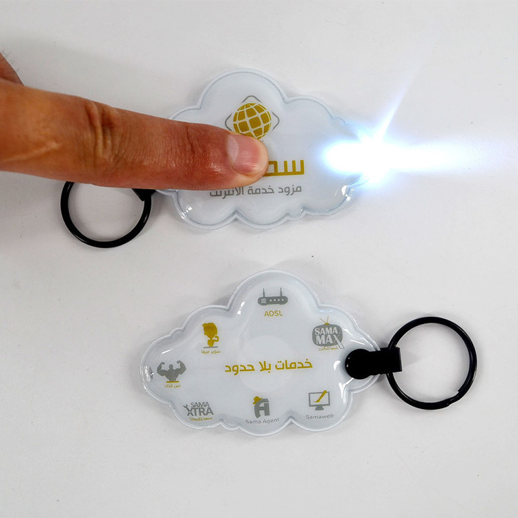 Custom PVC Led Keyring Flashlight with Logo