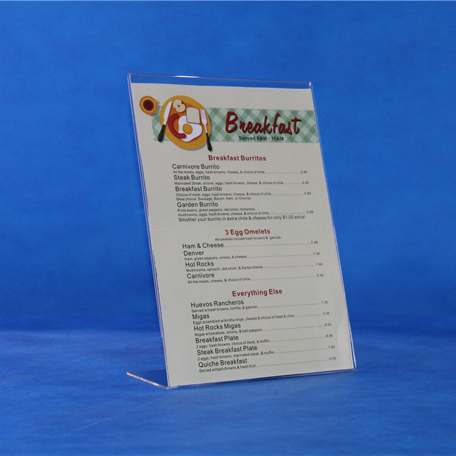 Tabletop A3 A4 A5 A6 Sign Menu Holder Acrylic Display Stand