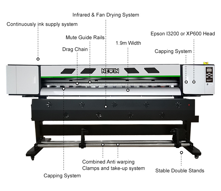 6ft tarpaulin advertising printer large format eco-solvent max printing machine outdoor banner pvc eco solvent printer 2400 dpi