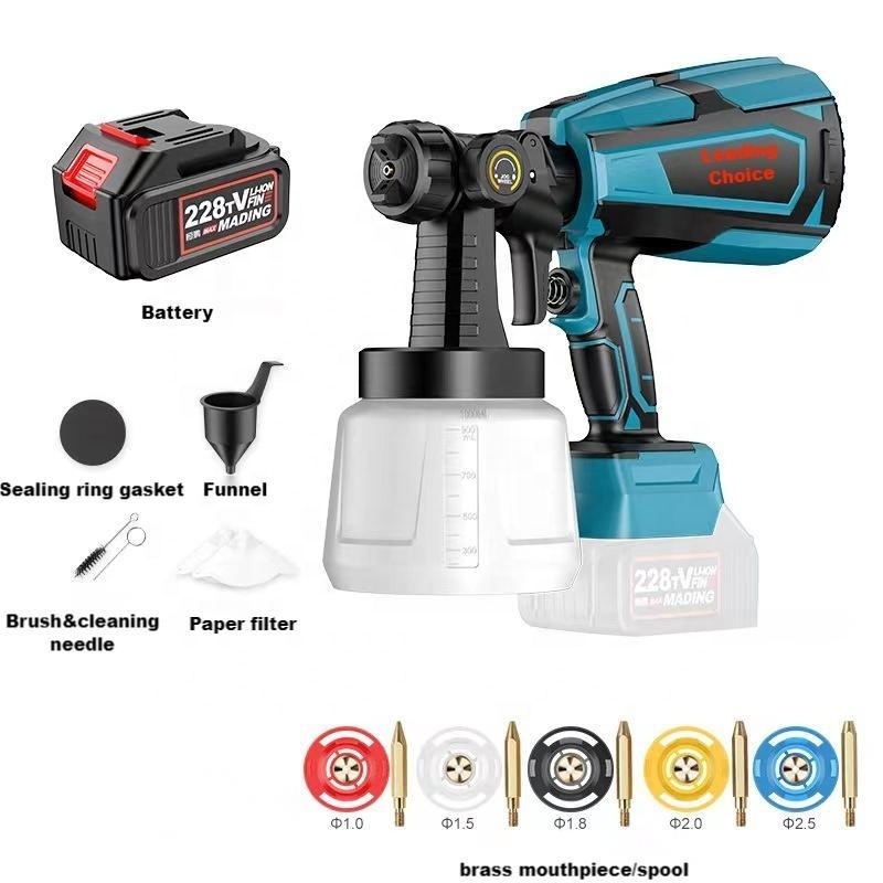 800W Rechargeable Cordless Sprayer Electric Paint Spray Gun For Home Wall Painting