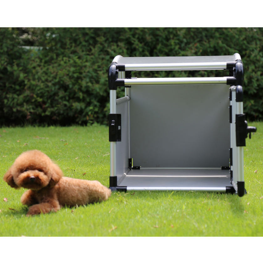 Factory High Quality Pet Car Travel Aluminum Dog Cage And Crates