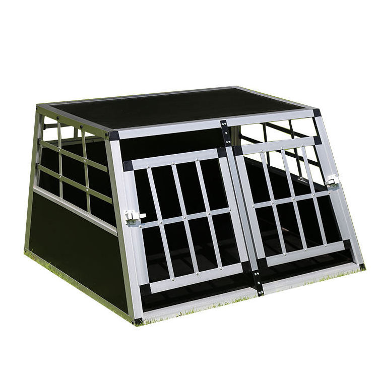 Pet Supplies Metal Kennels Double Door Design Travel Dog Crate For Small Pet