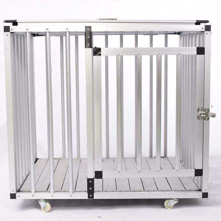 High Quality Kennel Pet Dog Cages Foldable Cages Aluminum Crates Dog Cage With 4 Wheels