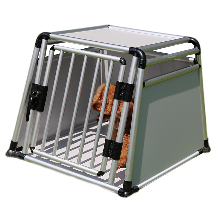 High quality aluminum dog car cage with round tube