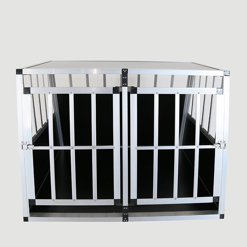 Heavy Duty Dog Carrier Aluminium Dog Cat Crate Lockable Car Travel Transport Box Pet Kennel