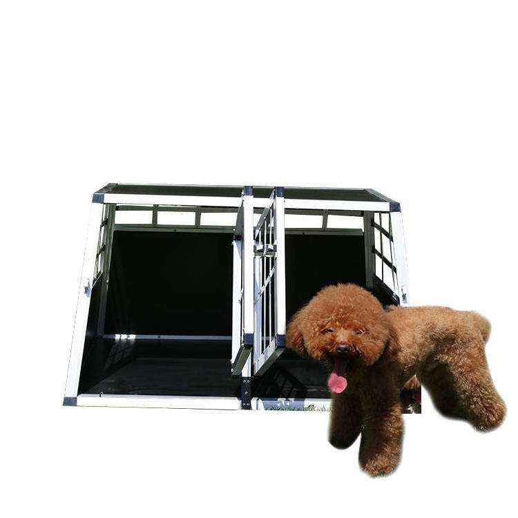 Pet Supplies Metal Kennels Double Door Design Travel Dog Crate For Small Pet