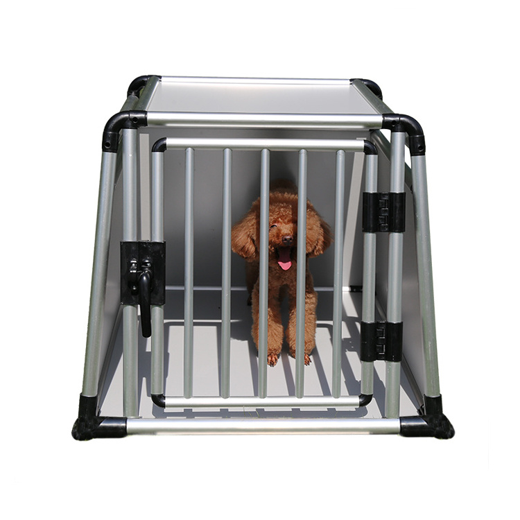 High quality aluminum dog car cage with round tube