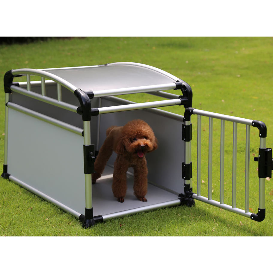 Factory High Quality Pet Car Travel Aluminum Dog Cage And Crates