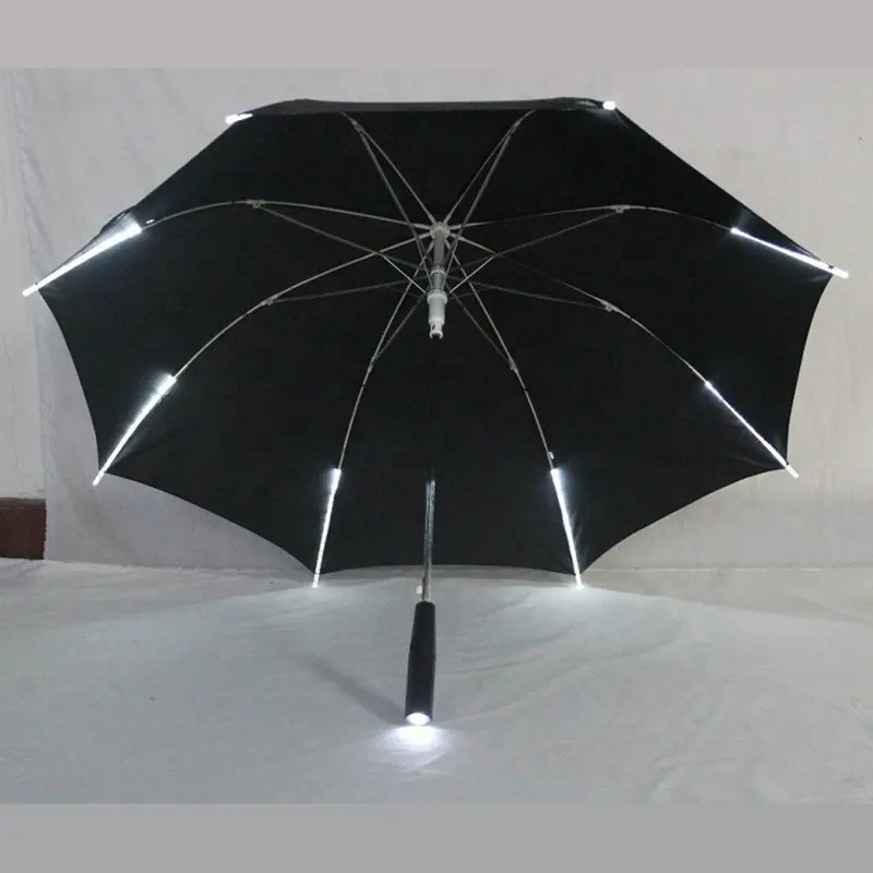 Creative LED Clear Umbrellas Rain Umbrella Straight Flashlight Advertise Custom Kids Gift Transparent LED Light Umbrella