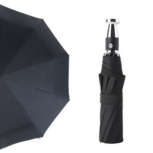 Stainless Steel Handle Windproof Large Umbrella Men Business 3 Folding Rain Umbrellas 12K Fully Automatic Umbrella