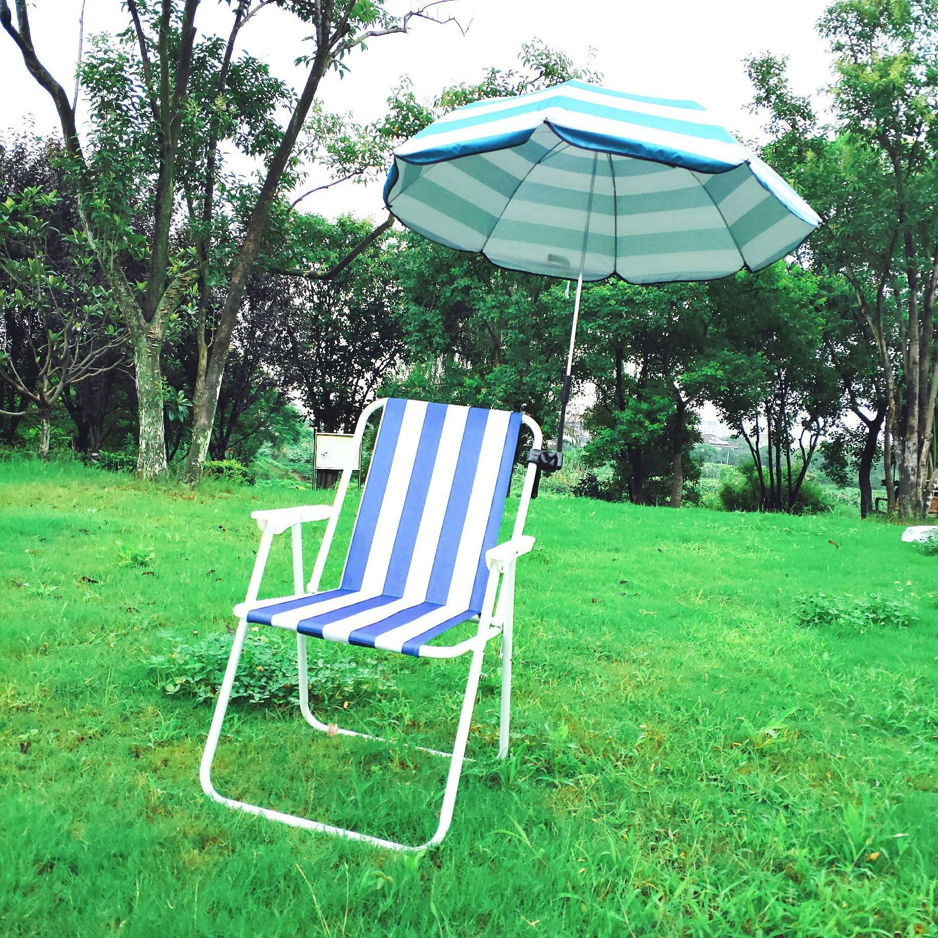 Custom folding chair clip umbrella printing logo outdoor courtyard fixture umbrella outdoor ultra light beach umbrella