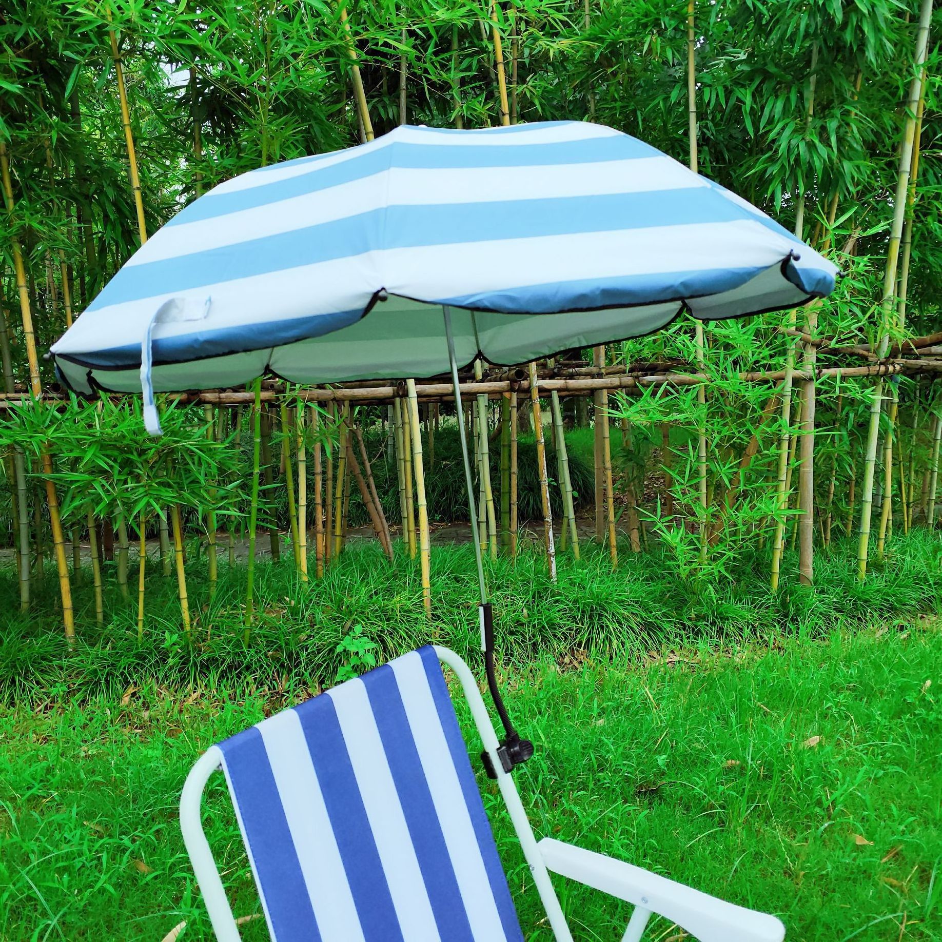 Custom folding chair clip umbrella printing logo outdoor courtyard fixture umbrella outdoor ultra light beach umbrella