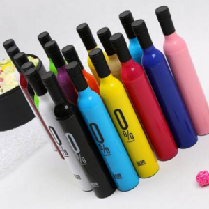 Custom Printing Advertise Business Gift Promotion Travel Rainy Sunny 3 Folding Umbrella Logo Foldable Wine Bottle Umbrellas