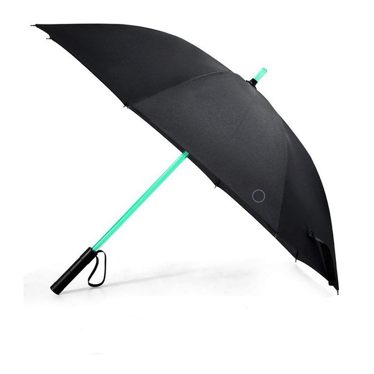 luxury umbrella with logo LED Light up Flashing LED Umbrellas with 7 Color Changing Shaft light top quality straight