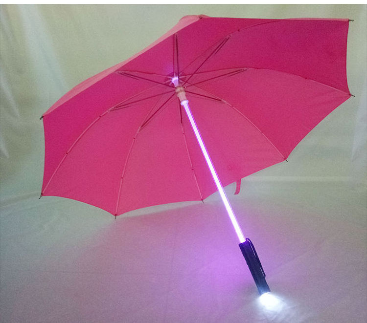 luxury umbrella with logo LED Light up Flashing LED Umbrellas with 7 Color Changing Shaft light top quality straight