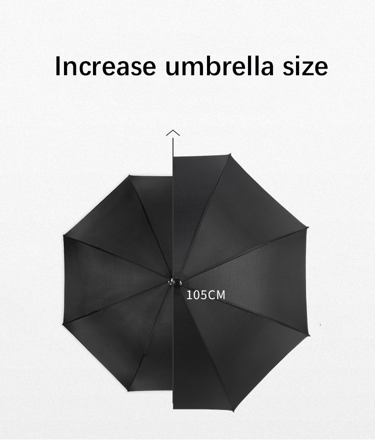 23 Inch 8K Auto Open Straight Classic Gentleman Umbrella J Handle Silkscreen Printing Customized Design Promotional Umbrella