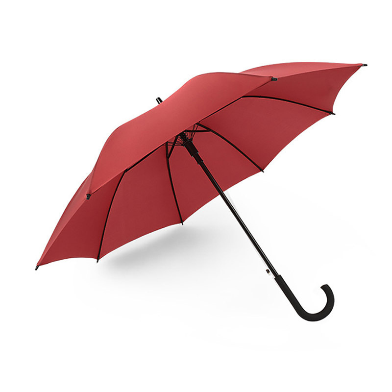 23 Inch 8K Auto Open Straight Classic Gentleman Umbrella J Handle Silkscreen Printing Customized Design Promotional Umbrella