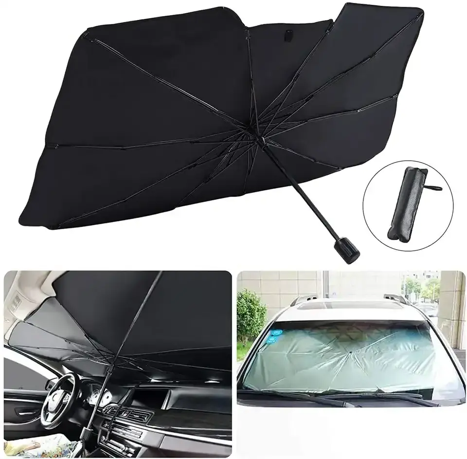 car sunshade protector folding cover umbrella portable summer windshield block UV-Proof foldable car sun sunshade umbrella