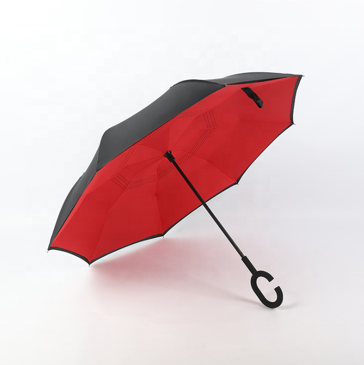 2019 promotional fashion outside windproof upside down inverted reverse umbrella