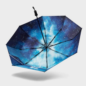 Illustration umbrella, girl's heart folding umbrella sun and rain sun and UV protection forest goddess