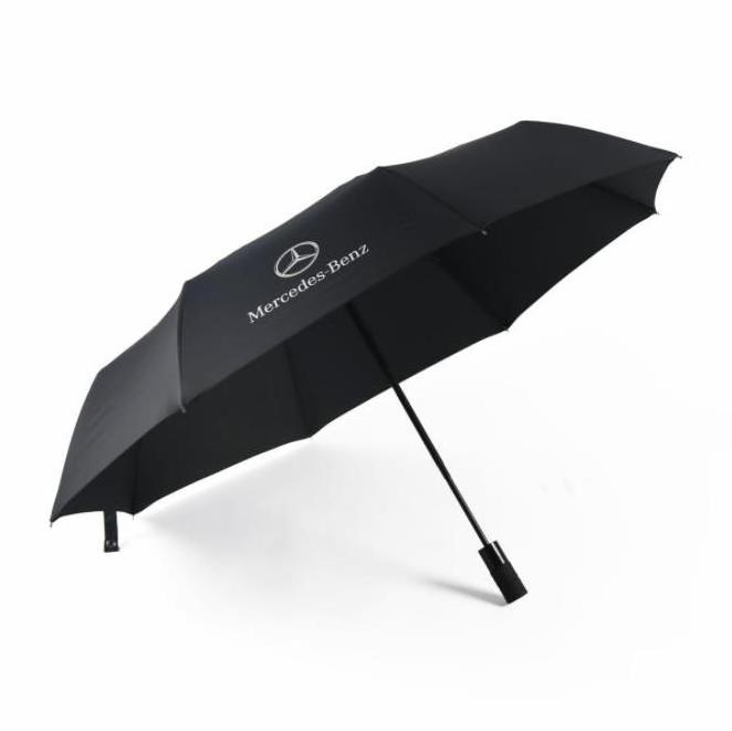 23 Inch Elegant Black Custom Full-automatic Car 4S Travel 3 Folding Umbrella With Logo Printing Gift Advertising Umbrella