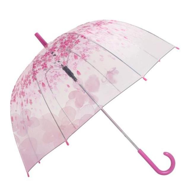 Sakura umbrella long handle Korean retro candy transparent umbrella small fresh Apollo Princess umbrella