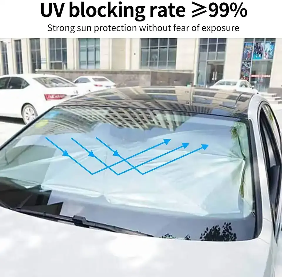 Umbrella sun shield car sun visor Car sun shield retractable sunscreen and heat insulation front windshield umbrella