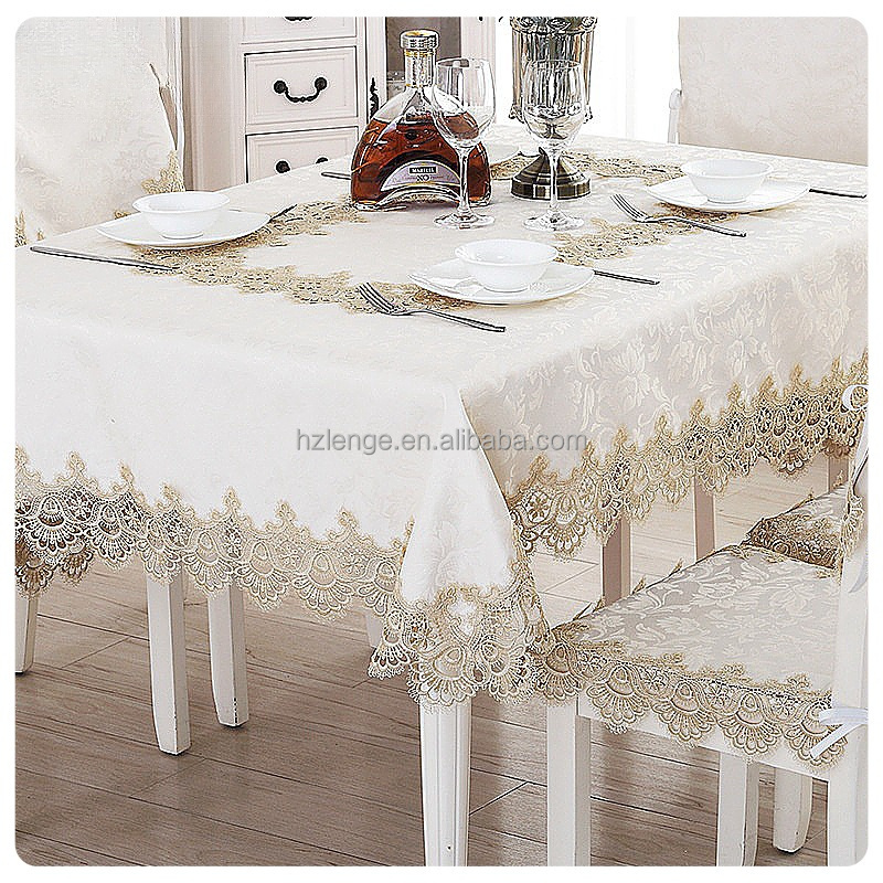 RTS Lace Embroidered Table Cloth Rectangular Farmhouse Table Cover Classic Oblong Antique Flower Decor Macrame Tablecloth