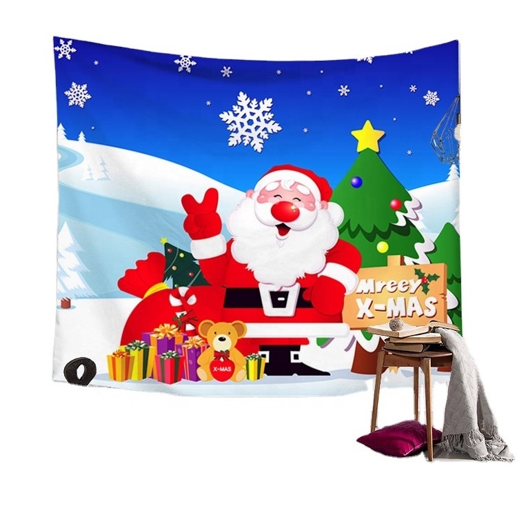 RTS Christmas Design Tapestry Winter Tapestries Wall Hanging Christmas Xmas Party Wall Decorations Tapestry Backdrop