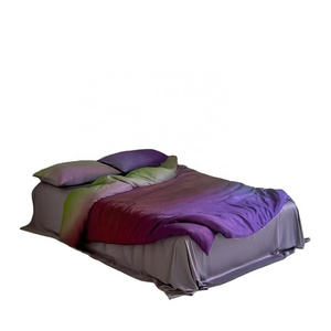 Cotton Tencel Silk Bedding Set Purple Green Gradient of tone Luxury Duvet Cover Bed Sheet Pillowcases Set