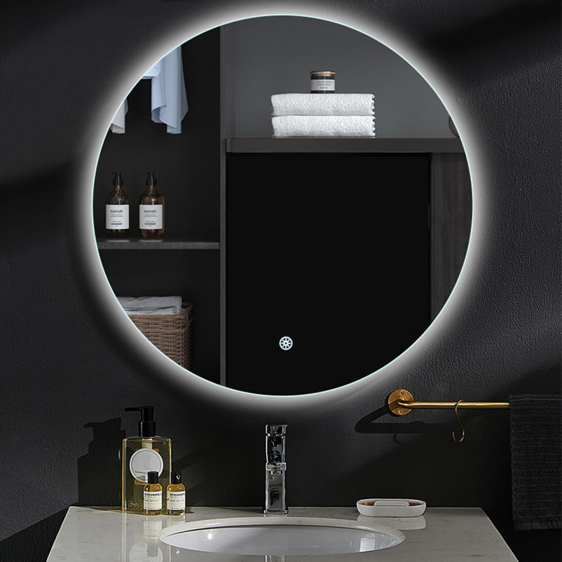 hot selling round back lit led mirror touch sensor smart led mirror waterproof led shower mirror