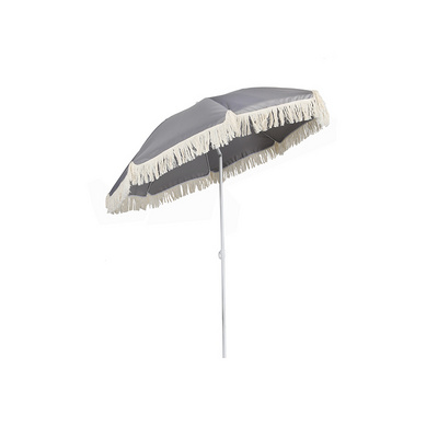 Popular Outdoor Bohemian Beach Umbrella Wholesale Macrame Beach Umbrella Parasol With Fringe