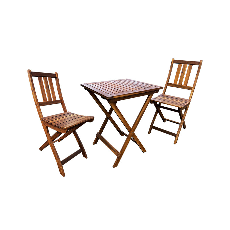 Wholesale Garden Folding Bistro 3Pcs Acacia Square Wood Patio Table Set