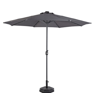 Outdoor Garden 270CM Aluminum Parasol Solar Lamp Patio Umbrella