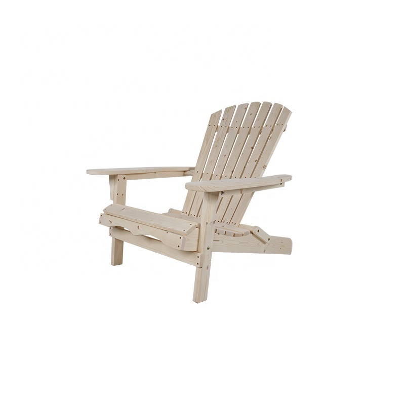 Patio Wood Adirondack garden leisure White Fold Chair Outdoor With Wooden Stand Wood Beach Chair