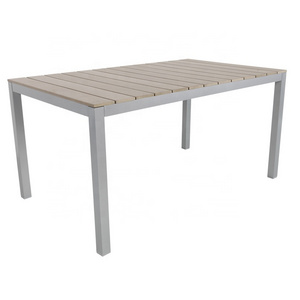 Modern Garden Furniture Plastic Wood Top Aluminum Outdoor Dining Table